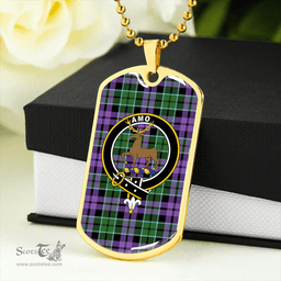ScottishPlaid Scott (Sir Walter) Ancient Clan Tartan Dog Tag Necklace - Crest Classic Scottish Plaid Tartan Plaid