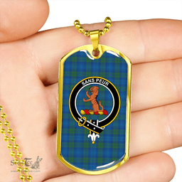ScottishPlaid Sutherland Hunting Modern Clan Tartan Dog Tag Necklace - Crest Classic Scottish Plaid Tartan Plaid