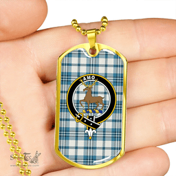 ScottishPlaid Scott Dress Turquoise Ancient Clan Tartan Dog Tag Necklace - Crest Classic Scottish Plaid Tartan Plaid
