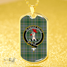 ScottishPlaid Taylor Weathered Clan Tartan Dog Tag Necklace - Crest Classic Scottish Plaid Tartan Plaid