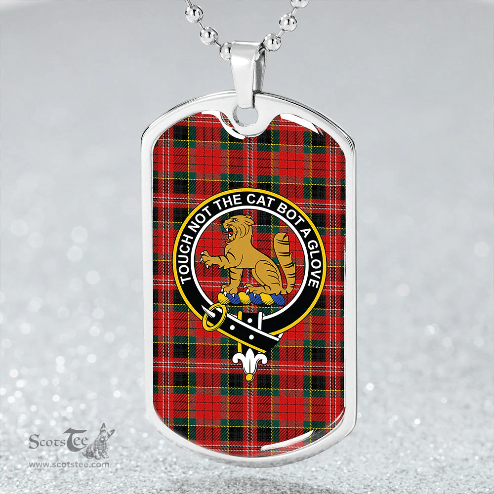 ScottishPlaid MacPherson Modern Clan Tartan Dog Tag Necklace - Crest Classic Scottish Plaid Tartan Plaid