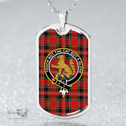 ScottishPlaid MacPherson Modern Clan Tartan Dog Tag Necklace - Crest Classic Scottish Plaid Tartan Plaid