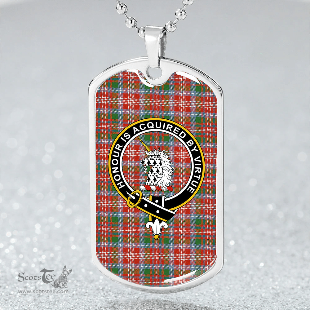 ScottishPlaid Ritchie Ancient Clan Tartan Dog Tag Necklace - Crest Classic Scottish Plaid Tartan Plaid