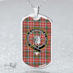 ScottishPlaid Ritchie Ancient Clan Tartan Dog Tag Necklace - Crest Classic Scottish Plaid Tartan Plaid