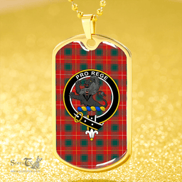 ScottishPlaid MacFie (MacPhee) Modern Clan Tartan Dog Tag Necklace - Crest Classic Scottish Plaid Tartan Plaid