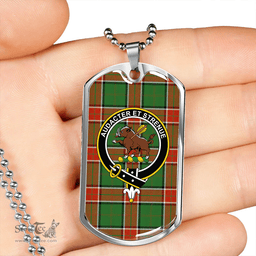 ScottishPlaid Pollock Ancient Clan Tartan Dog Tag Necklace - Crest Classic Scottish Plaid Tartan Plaid