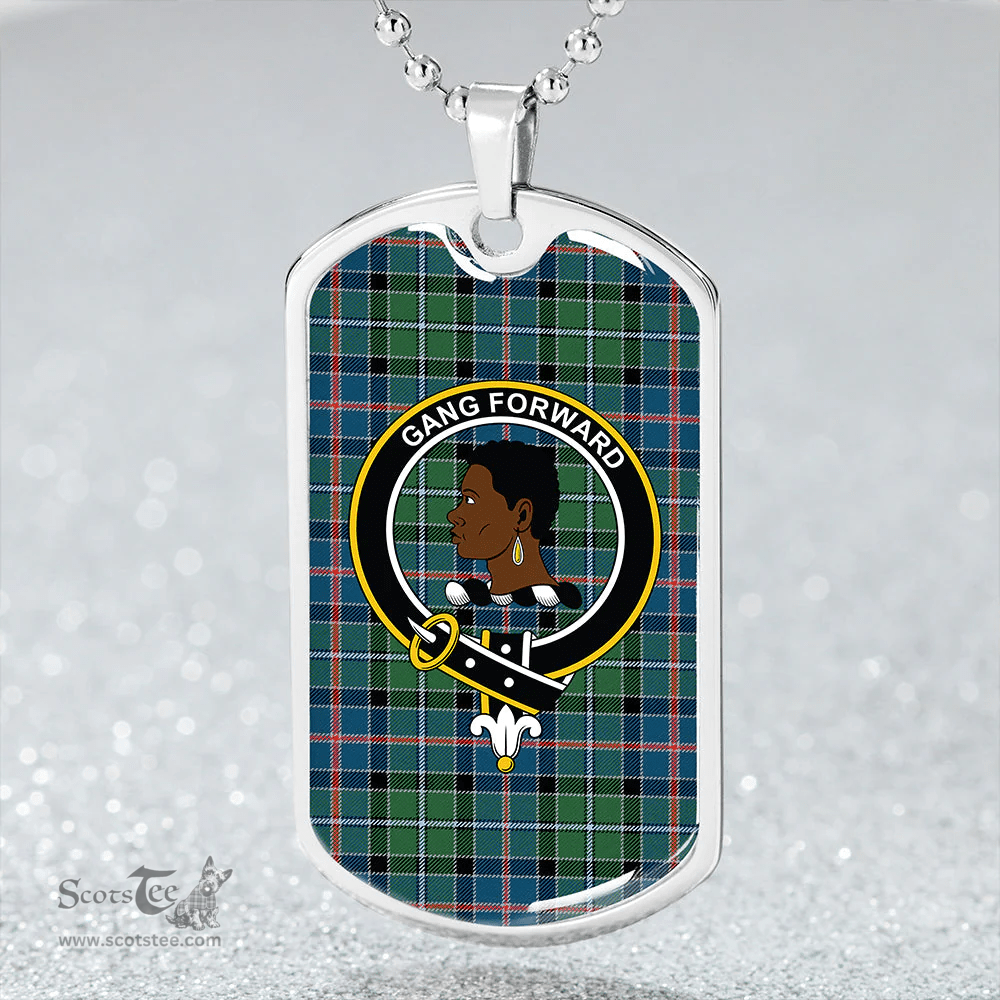 ScottishPlaid Stirling Modern Clan Tartan Dog Tag Necklace - Crest Classic Scottish Plaid Tartan Plaid