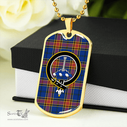 ScottishPlaid Traill (Trayle) Modern Clan Tartan Dog Tag Necklace - Crest Classic Scottish Plaid Tartan Plaid