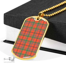 Scottish Munro Ancient Clan Tartan Dog Tag Necklace - Classic Scottish Plaid Tartan Plaid