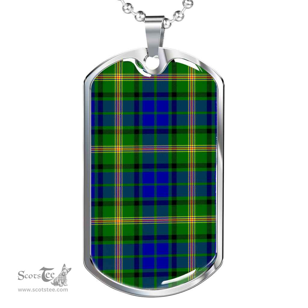 Scottish Maitland Clan Tartan Dog Tag Necklace - Classic Scottish Plaid Tartan Plaid