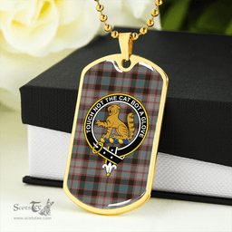 ScottishPlaid MacPherson Hunting (MacPherson Badenoch) Clan Tartan Dog Tag Necklace - Crest Classic Scottish Plaid Tartan Plaid