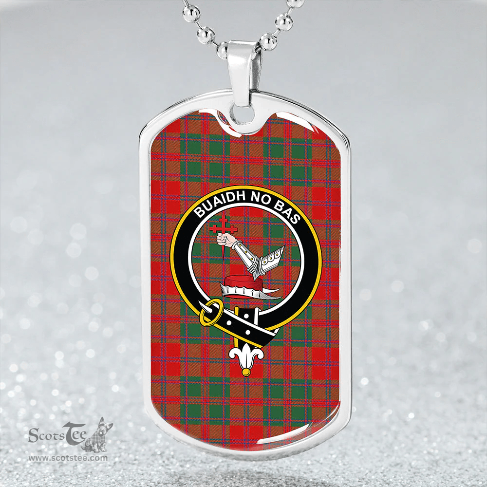 ScottishPlaid MacDougall (Clans Originaux) Modern Clan Tartan Dog Tag Necklace - Crest Classic Scottish Plaid Tartan Plaid