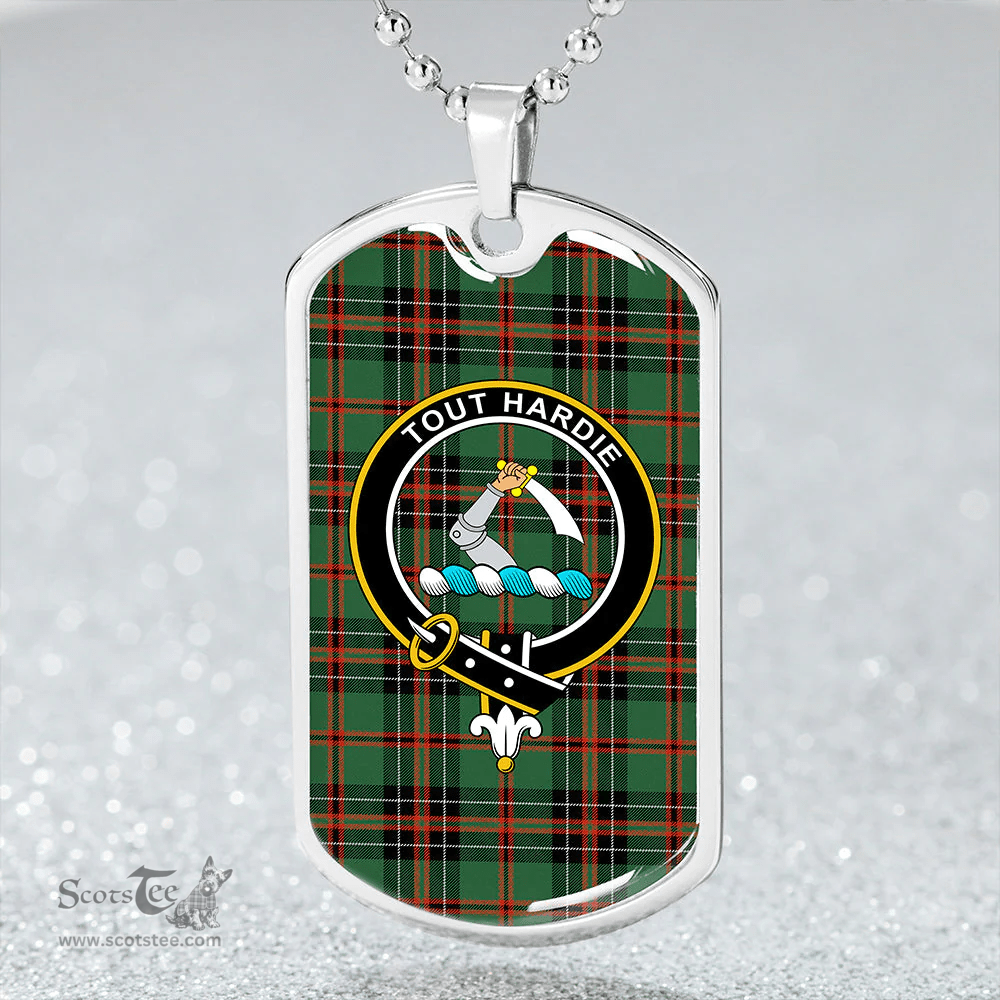 ScottishPlaid MacHardy (Clans Originaux) Weathered Clan Tartan Dog Tag Necklace - Crest Classic Scottish Plaid Tartan Plaid