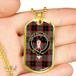 ScottishPlaid Thomson Black #2 (Thompson Black #2) Ancient Clan Tartan Dog Tag Necklace - Crest Classic Scottish Plaid Tartan Plaid