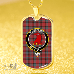 ScottishPlaid MacNicol Weathered Clan Tartan Dog Tag Necklace - Crest Classic Scottish Plaid Tartan Plaid