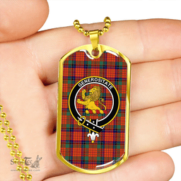ScottishPlaid Nicolson Ancient Clan Tartan Dog Tag Necklace - Crest Classic Scottish Plaid Tartan Plaid