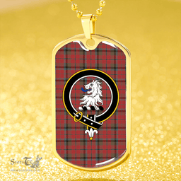 ScottishPlaid MacNaughton Weathered Clan Tartan Dog Tag Necklace - Crest Classic Scottish Plaid Tartan Plaid