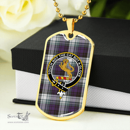 ScottishPlaid MacGlashan Original Colours Weathered Clan Tartan Dog Tag Necklace - Crest Classic Scottish Plaid Tartan Plaid