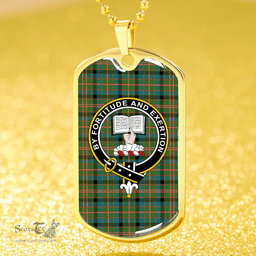 ScottishPlaid Reid Green Ancient Clan Tartan Dog Tag Necklace - Crest Classic Scottish Plaid Tartan Plaid