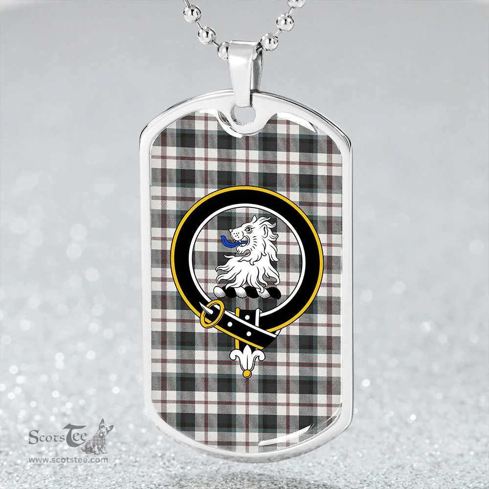 ScottishPlaid MacNaughton Dress #2 Weathered Clan Tartan Dog Tag Necklace - Crest Classic Scottish Plaid Tartan Plaid