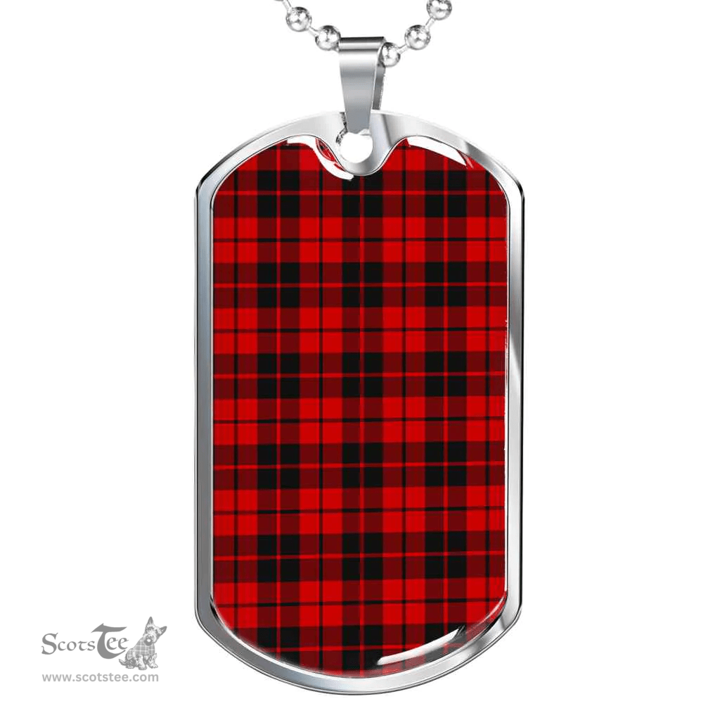 Scottish Ettrick District Clan Tartan Dog Tag Necklace - Classic Scottish Plaid Tartan Plaid