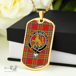 ScottishPlaid MacPherson Crubin Plaid Modern Clan Tartan Dog Tag Necklace - Crest Classic Scottish Plaid Tartan Plaid