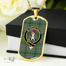 ScottishPlaid Taylor Weathered Clan Tartan Dog Tag Necklace - Crest Classic Scottish Plaid Tartan Plaid