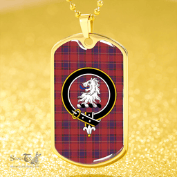 ScottishPlaid Mair Weathered Clan Tartan Dog Tag Necklace - Crest Classic Scottish Plaid Tartan Plaid