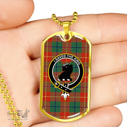 ScottishPlaid Turnbull Dress Ancient Clan Tartan Dog Tag Necklace - Crest Classic Scottish Plaid Tartan Plaid