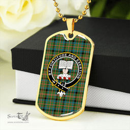 ScottishPlaid Reid Green Ancient Clan Tartan Dog Tag Necklace - Crest Classic Scottish Plaid Tartan Plaid
