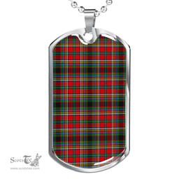 Scottish Anderson of Arbrake Clan Tartan Dog Tag Necklace - Classic Scottish Plaid Tartan Plaid