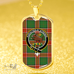 ScottishPlaid Pollock Ancient Clan Tartan Dog Tag Necklace - Crest Classic Scottish Plaid Tartan Plaid