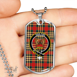 ScottishPlaid MacGill Modern Clan Tartan Dog Tag Necklace - Crest Classic Scottish Plaid Tartan Plaid