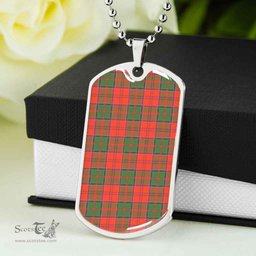 Scottish Grant Ancient Clan Tartan Dog Tag Necklace - Classic Scottish Plaid Tartan Plaid