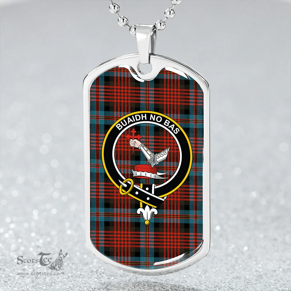 ScottishPlaid MacDougall William Ancient Clan Tartan Dog Tag Necklace - Crest Classic Scottish Plaid Tartan Plaid