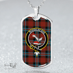 ScottishPlaid MacDougall William Ancient Clan Tartan Dog Tag Necklace - Crest Classic Scottish Plaid Tartan Plaid