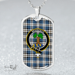 ScottishPlaid MacEwan Dress Arisaid Ancient Clan Tartan Dog Tag Necklace - Crest Classic Scottish Plaid Tartan Plaid