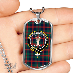 ScottishPlaid Robertson of Struan Modern Clan Tartan Dog Tag Necklace - Crest Classic Scottish Plaid Tartan Plaid