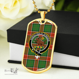 ScottishPlaid Pollock Ancient Clan Tartan Dog Tag Necklace - Crest Classic Scottish Plaid Tartan Plaid
