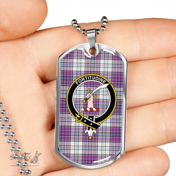 ScottishPlaid MacRae Purple Dress Modern Clan Tartan Dog Tag Necklace - Crest Classic Scottish Plaid Tartan Plaid