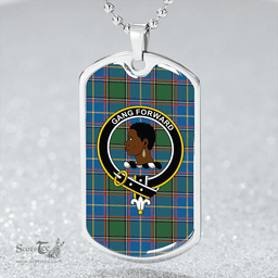 ScottishPlaid Stirling University of Tartan Ancient Clan Tartan Dog Tag Necklace - Crest Classic Scottish Plaid Tartan Plaid