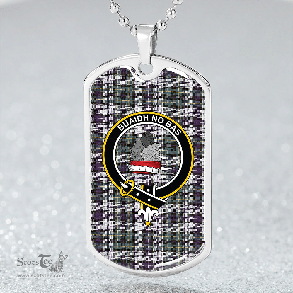 ScottishPlaid MacNeil of Barra (MacNeil/MacNeill) Paton Dress Weathered Clan Tartan Dog Tag Necklace - Crest Classic Scottish Plaid Tartan Plaid