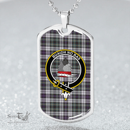 ScottishPlaid MacNeil of Barra (MacNeil/MacNeill) Paton Dress Weathered Clan Tartan Dog Tag Necklace - Crest Classic Scottish Plaid Tartan Plaid