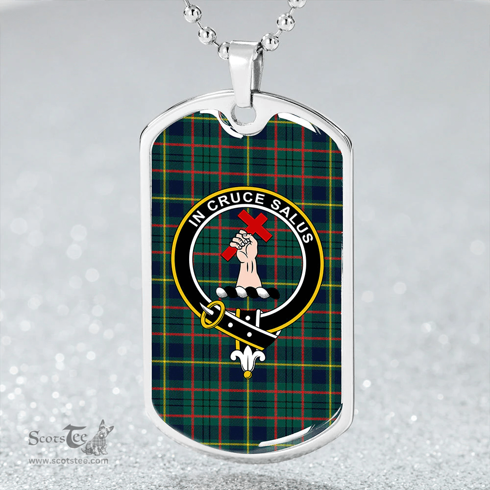 ScottishPlaid Taylor Modern Clan Tartan Dog Tag Necklace - Crest Classic Scottish Plaid Tartan Plaid