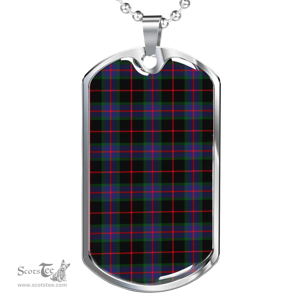 Scottish Nairn Clan Tartan Dog Tag Necklace - Classic Scottish Plaid Tartan Plaid
