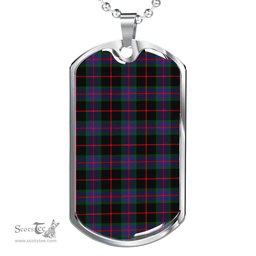 Scottish Nairn Clan Tartan Dog Tag Necklace - Classic Scottish Plaid Tartan Plaid