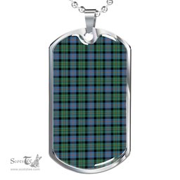Scottish Malcolm Ancient Clan Tartan Dog Tag Necklace - Classic Scottish Plaid Tartan Plaid