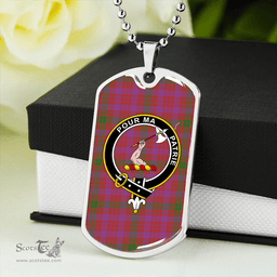 ScottishPlaid MacTier Ancient Clan Tartan Dog Tag Necklace - Crest Classic Scottish Plaid Tartan Plaid