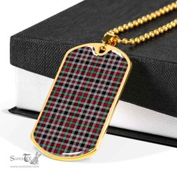 Scottish Borthwick Ancient Clan Tartan Dog Tag Necklace - Classic Scottish Plaid Tartan Plaid