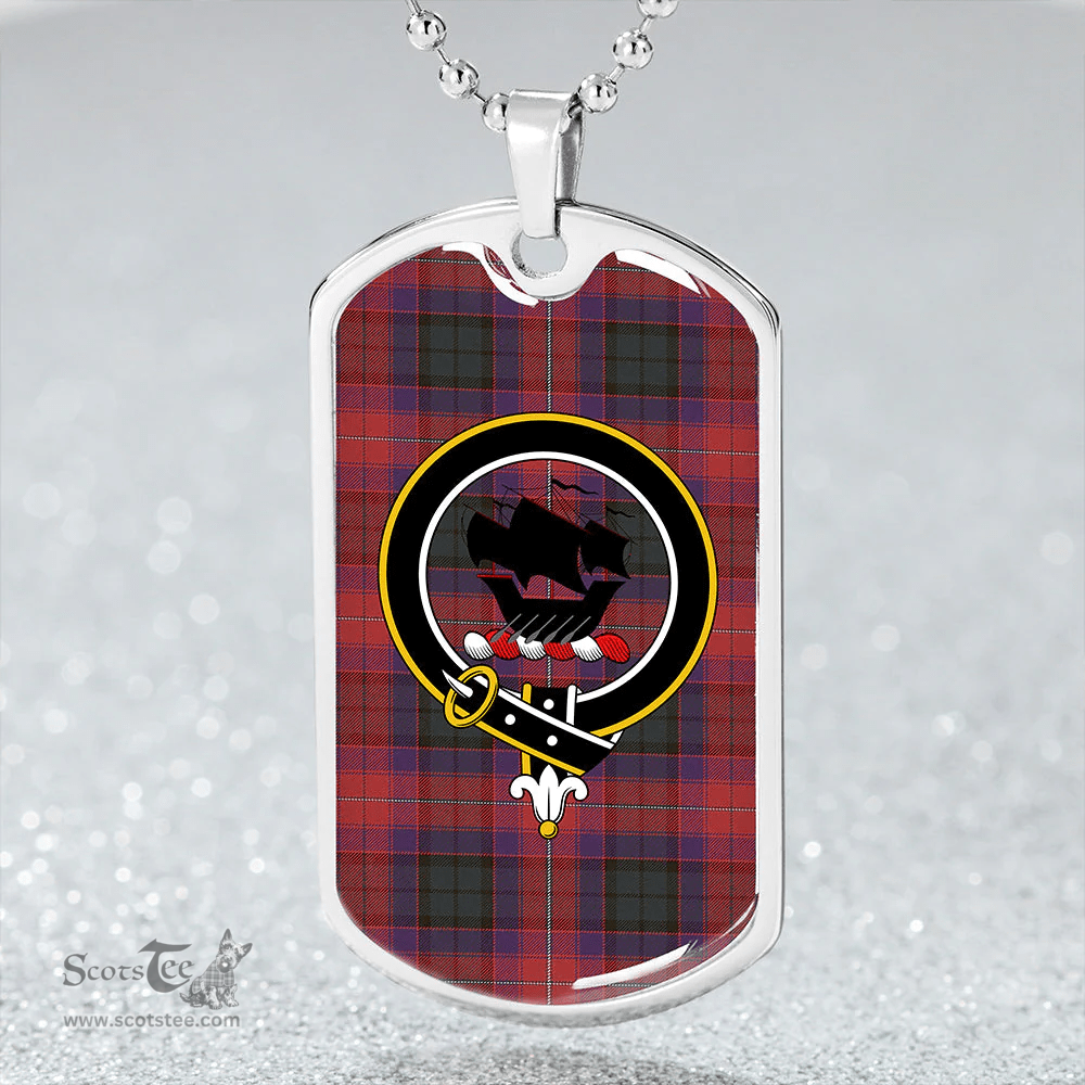 ScottishPlaid MacInroy Rattray Weathered Clan Tartan Dog Tag Necklace - Crest Classic Scottish Plaid Tartan Plaid